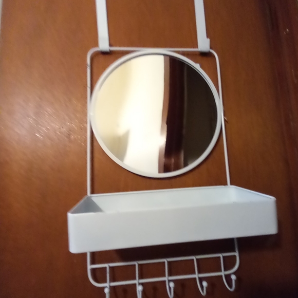 Rom to Room over the door hanging wall mirror with shelf and hooks white NWT - Picture 5 of 5